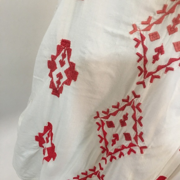 Lucky Brand Ivory Burnt Orange V Neck Tank Top M - Picture 3 of 6